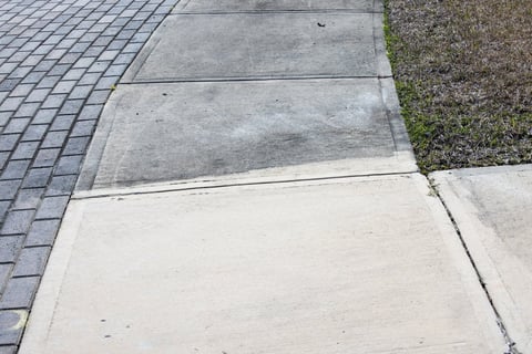 Dirty concrete surface before cleaning