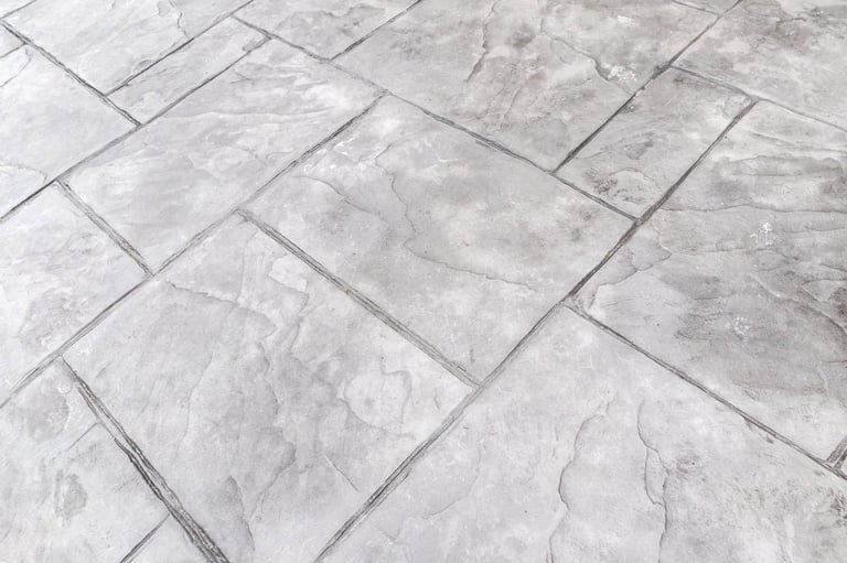 Stamped concrete texture showing realistic stone pattern