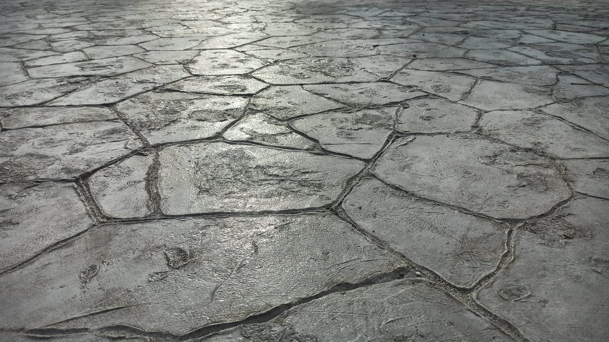 Beautiful flagstone stamped concrete pattern with natural texture
