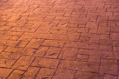 Colored stamped concrete patio